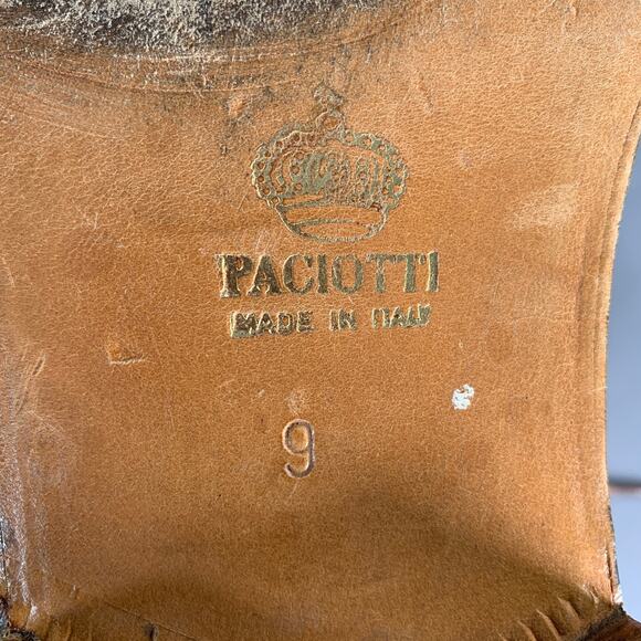 PACIOTTI Size 9 Brown Cognac Perforated Leather Lace-Up Shoes main image 4